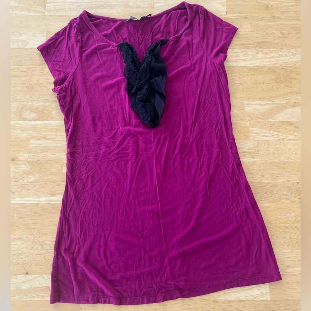 M lace ruffle blouse